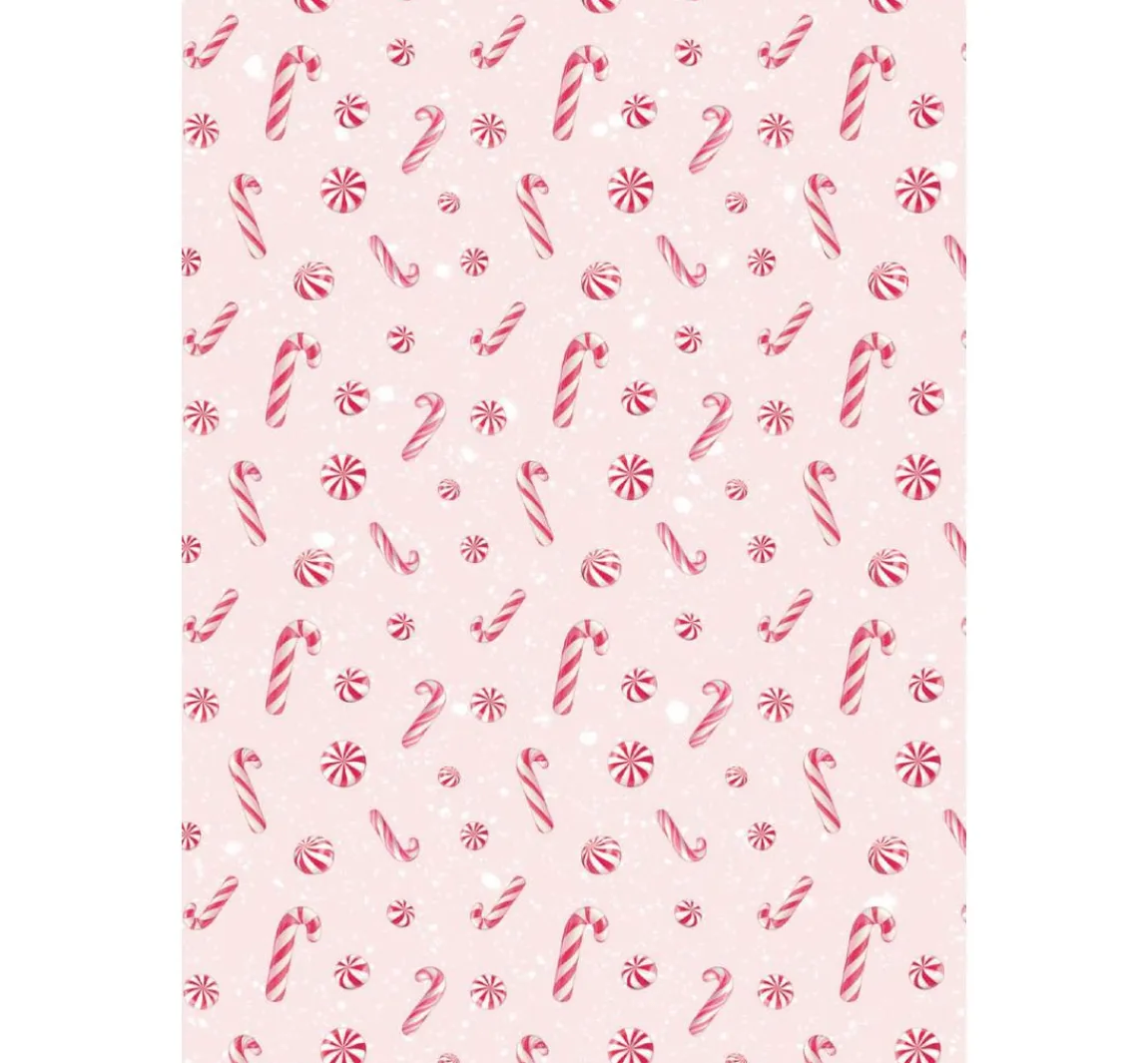 Discount Stamperia Motiv-Strohseide Backgrounds "Candy Christmas"