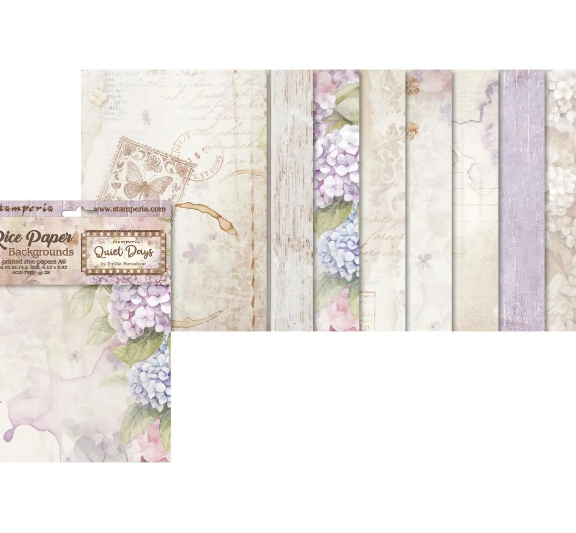 Outlet Stamperia Motiv-Strohseide Backgrounds "Quiet Days"