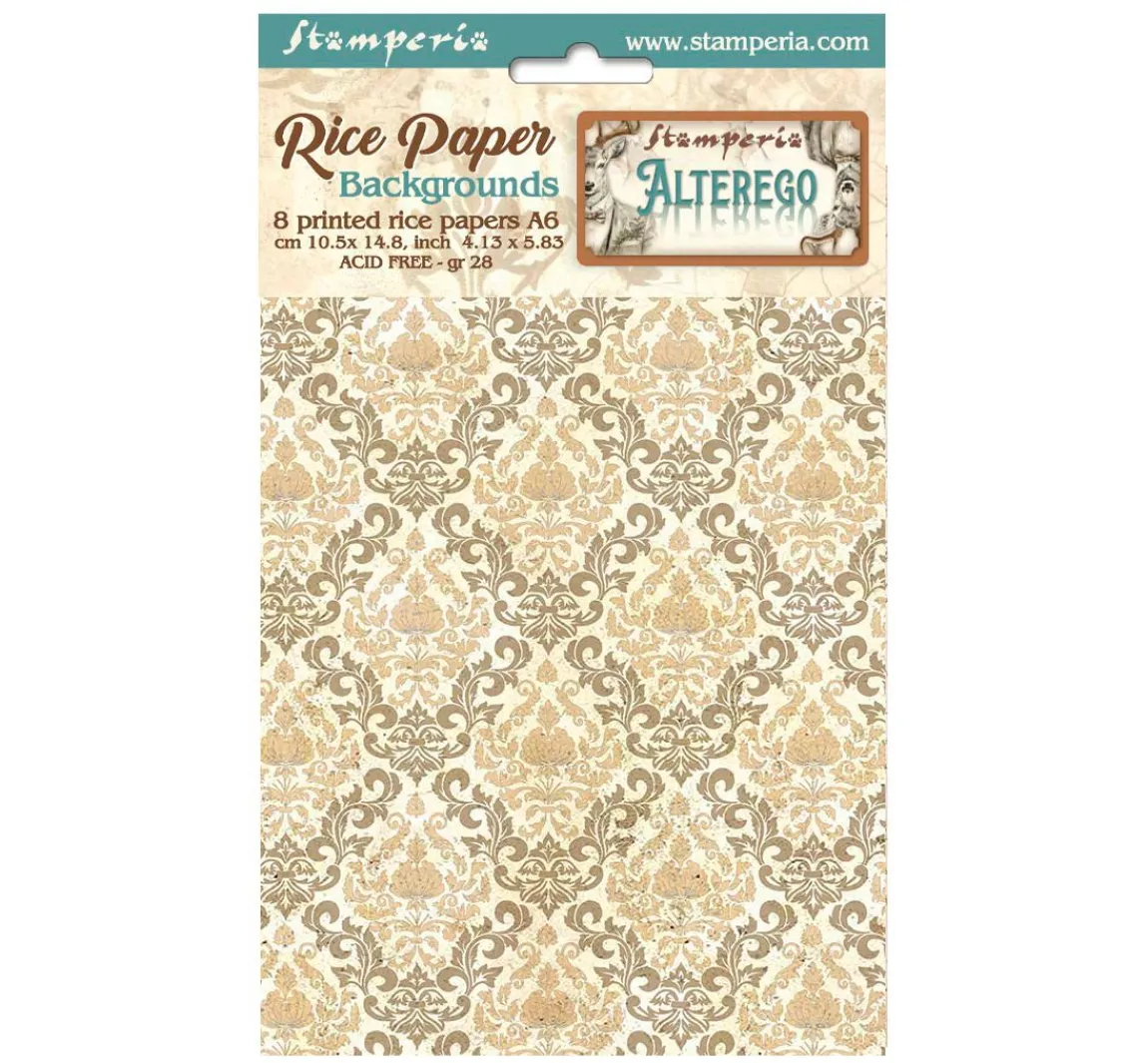 New Stamperia Motiv-Strohseide Backgrounds "Alterego"