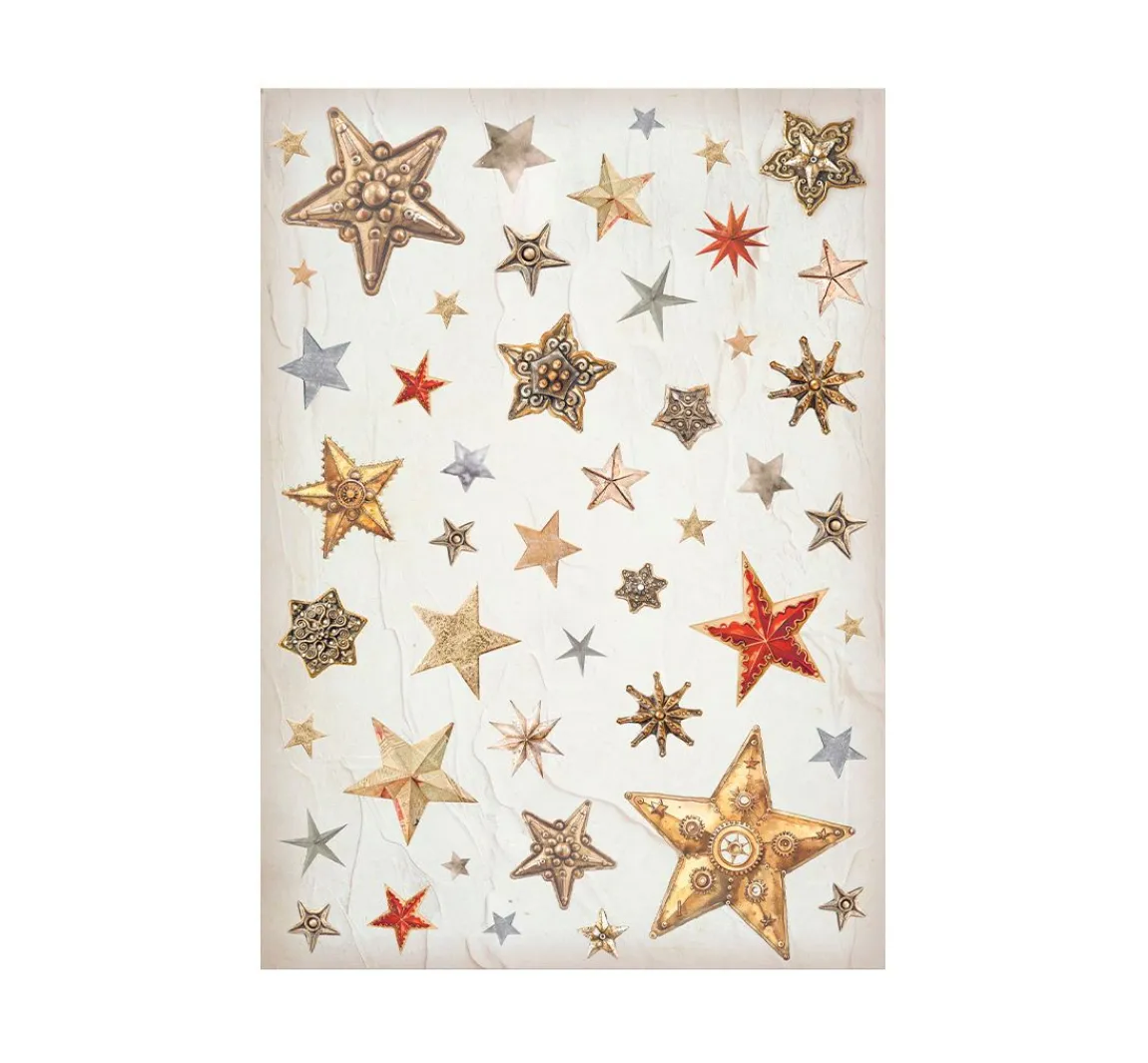 Hot Stamperia Motiv-Strohseide Backgrounds "Gear up for Christmas"