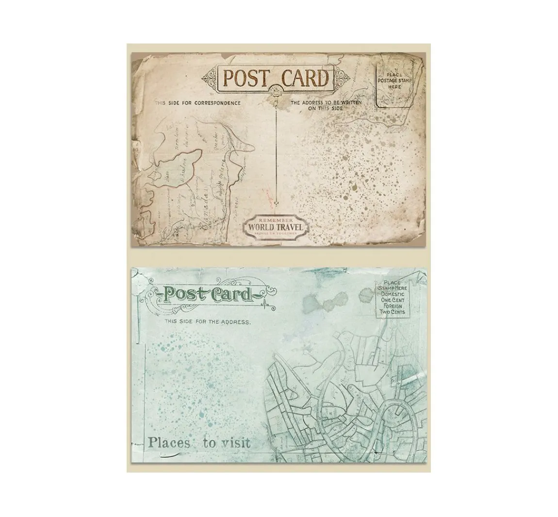 New Stamperia Motiv-Strohseide Backgrounds "Around the World", 8er-Set