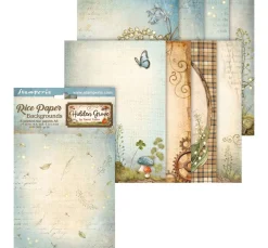 Outlet Stamperia Motiv-Strohseide Backgrounds "Hidden Grove"