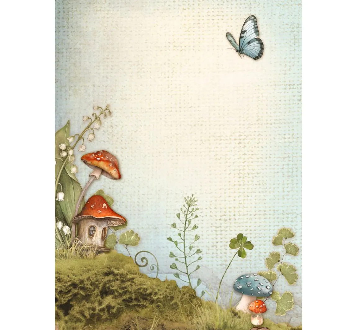 Outlet Stamperia Motiv-Strohseide Backgrounds "Hidden Grove"