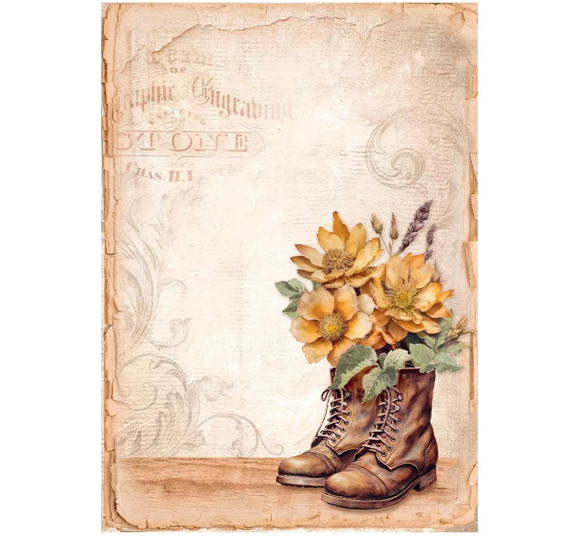 Clearance Stamperia Motiv-Strohseide Backgrounds "Golden Harmony"