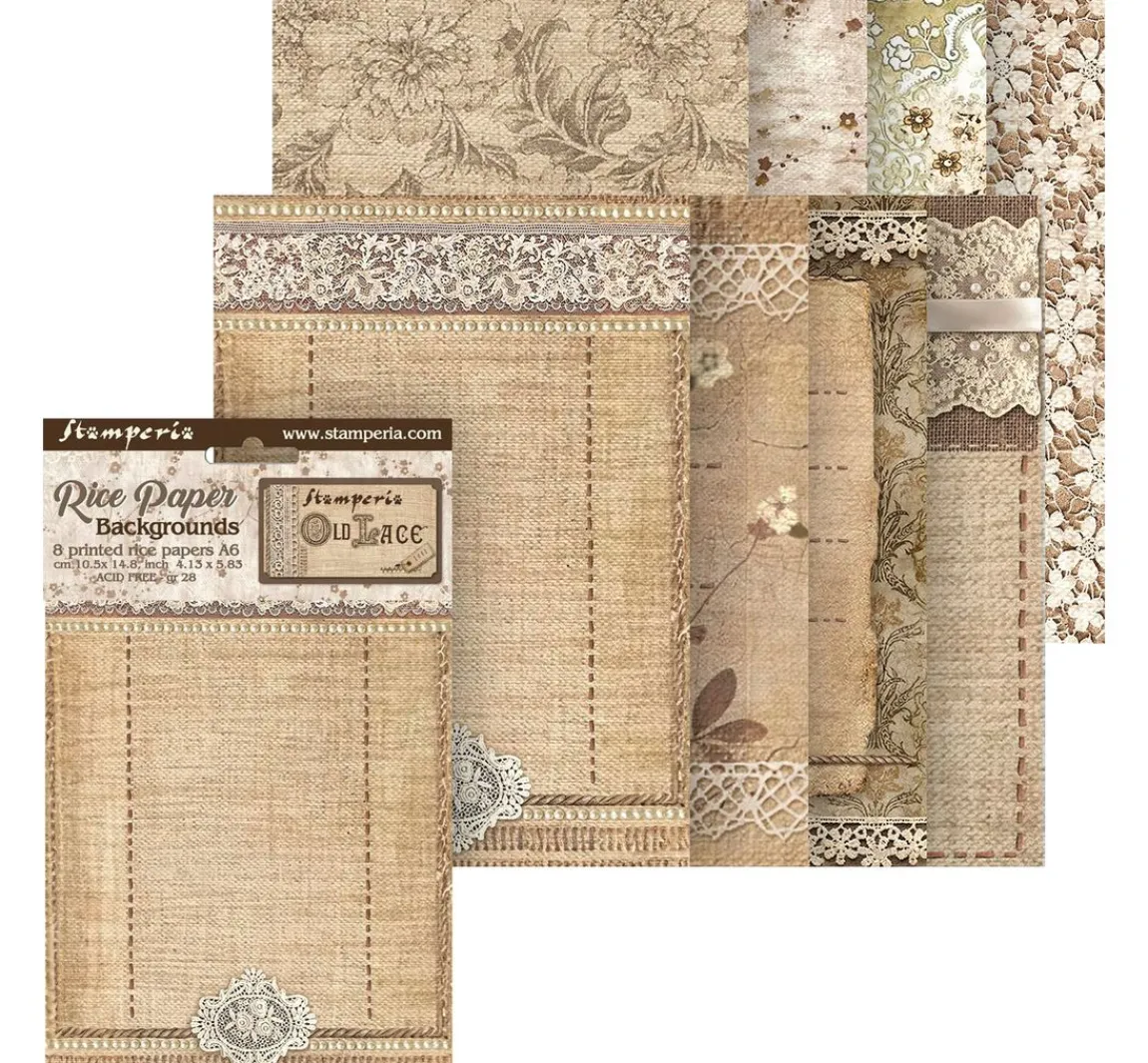 Best Stamperia Motiv-Strohseide Backgrounds "Old Lace"
