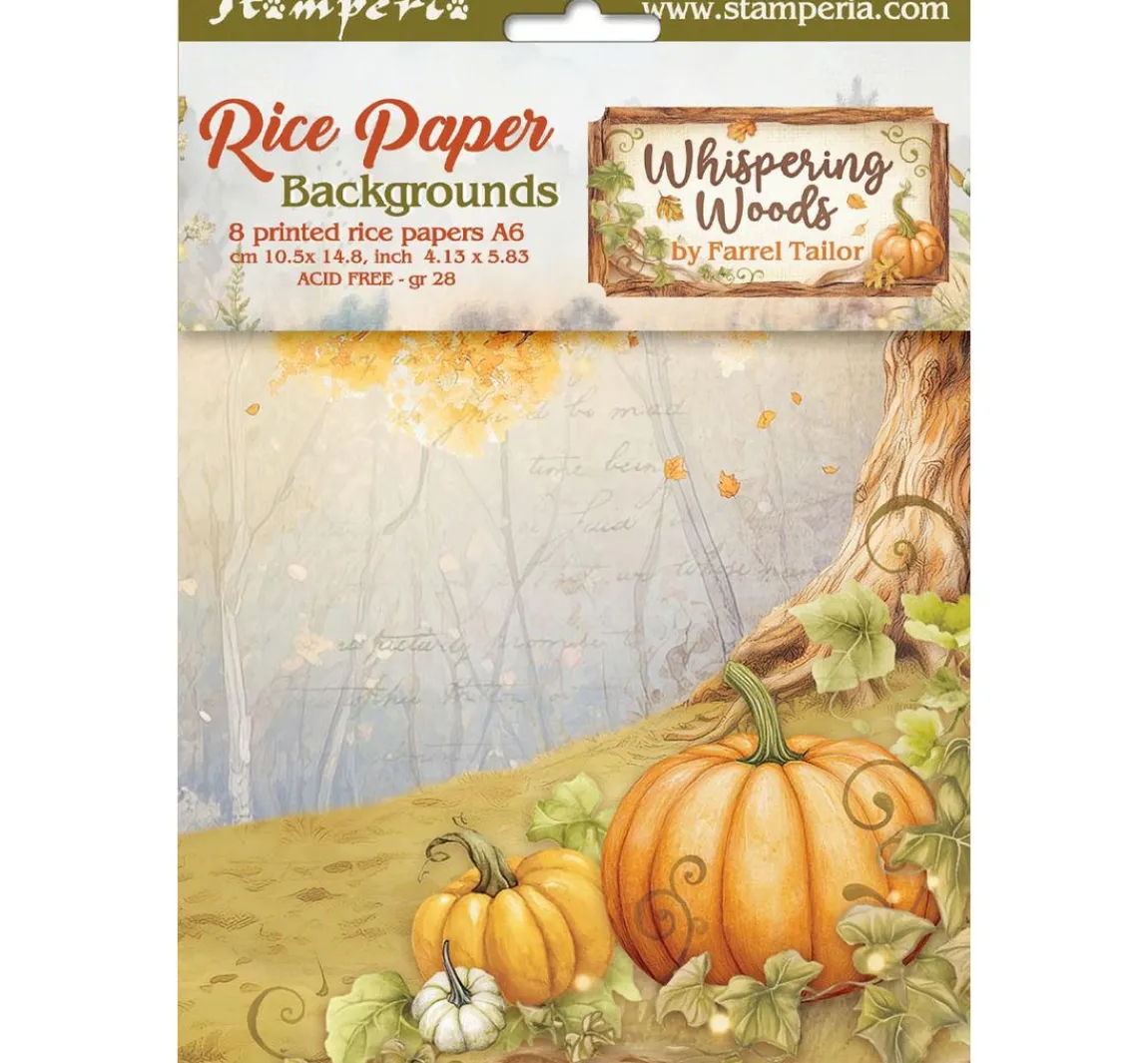 New Stamperia Motiv-Strohseide Backgrounds "Whispering Woods"