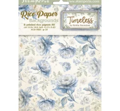 Hot Stamperia Motiv-Strohseide Backgrounds "Timeless", DIN A6, 8er Set