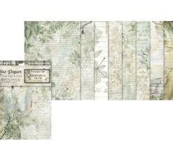 Clearance Stamperia Motiv-Strohseide Backgrounds "Herbarium Silvae", 8er Set
