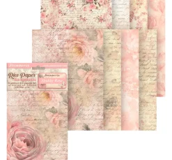 Stamperia Motiv-Strohseide Backgrounds "Shabby Rose"