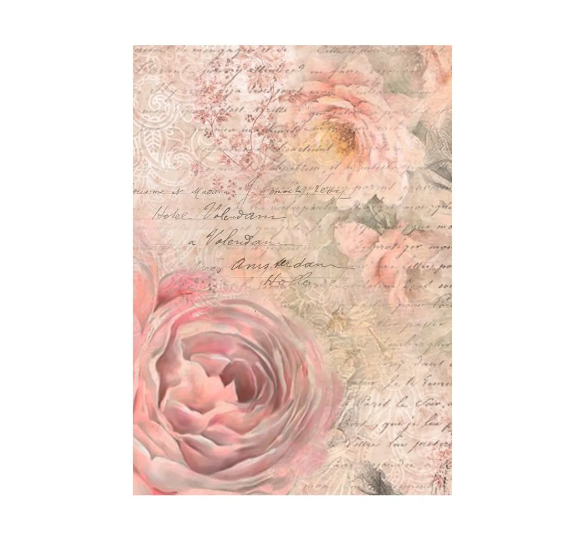 Stamperia Motiv-Strohseide Backgrounds "Shabby Rose"