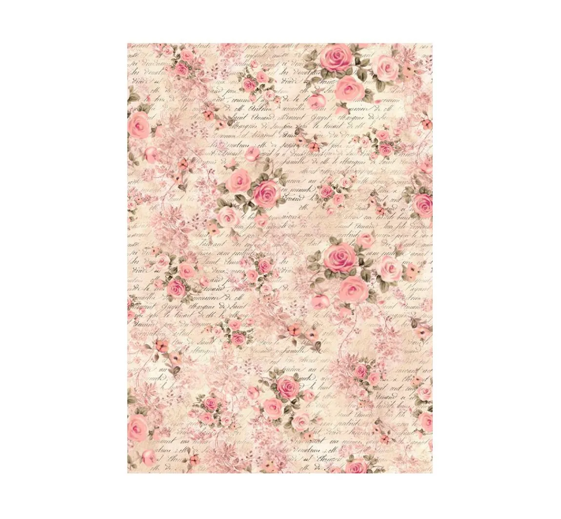 Stamperia Motiv-Strohseide Backgrounds "Shabby Rose"