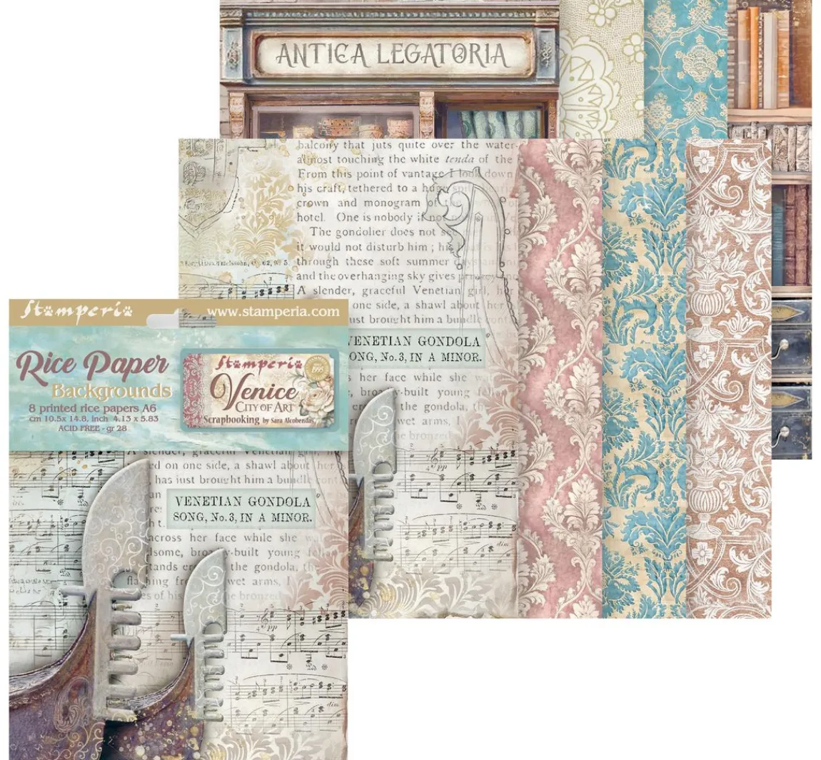 Discount Stamperia Motiv-Strohseide Backgrounds "Venice City of Art"