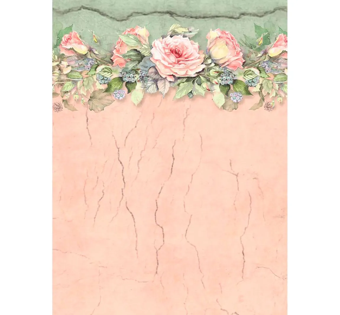 Best Stamperia Motiv-Strohseide Backgrounds "House of Roses"