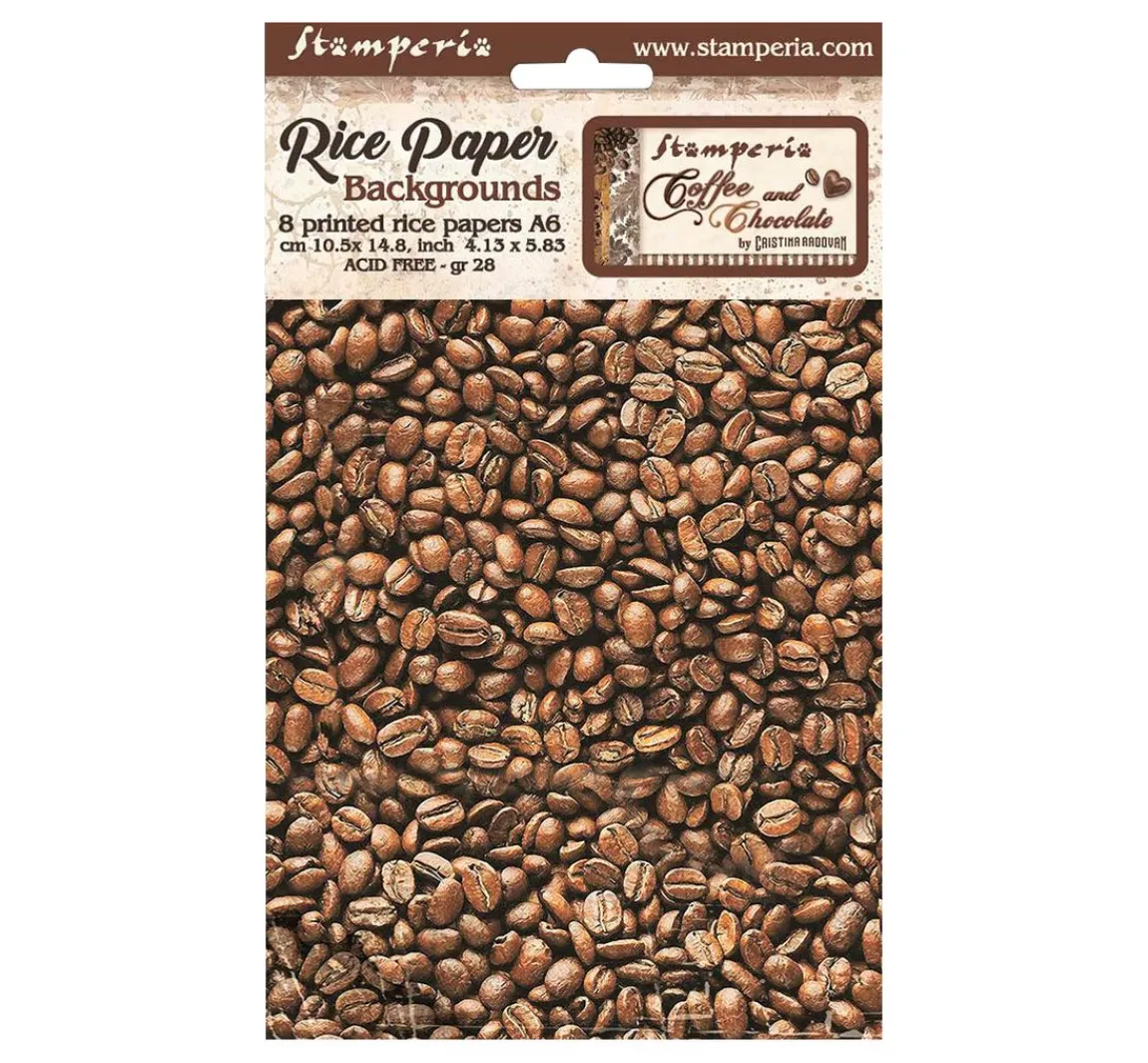 Outlet Stamperia Motiv-Strohseide Backgrounds "Coffee and Chocolate"