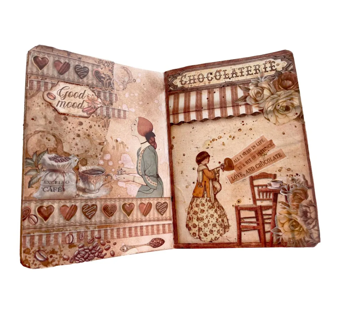 Outlet Stamperia Motiv-Strohseide Backgrounds "Coffee and Chocolate"