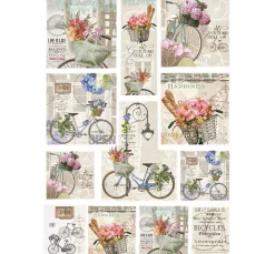 Clearance renkalik Motiv-Strohseide "Bicycle"