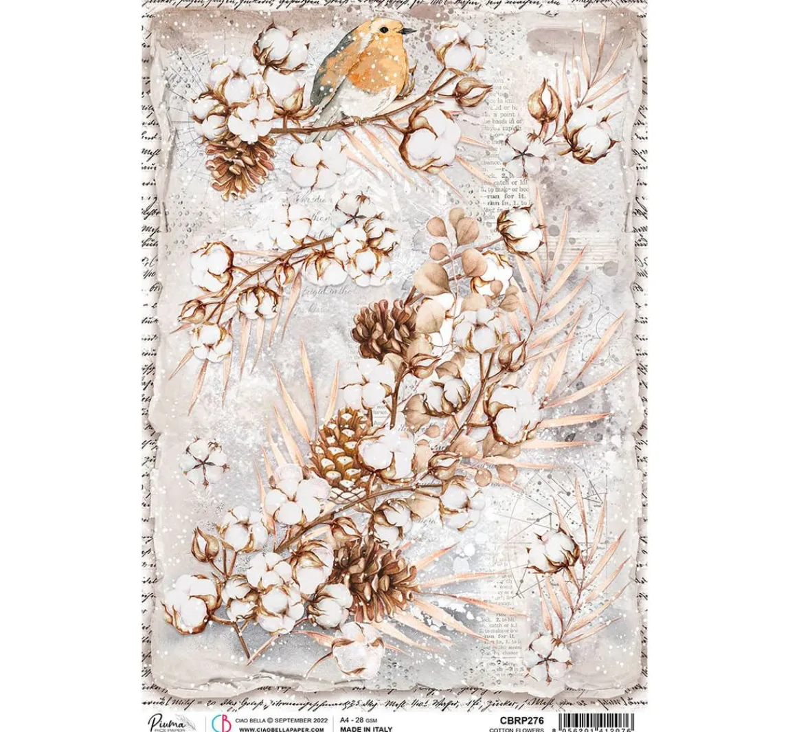 Discount Ciao Bella Motiv-Strohseide "Blüten im Winter"
