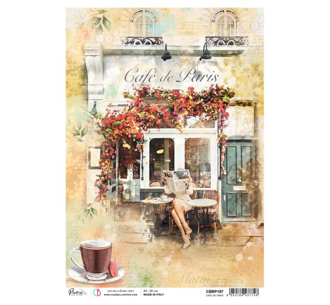 Online Ciao Bella Motiv-Strohseide "Café de Paris"