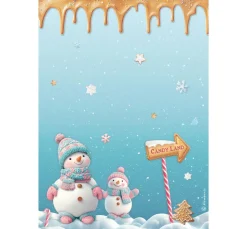 Stamperia Motiv-Strohseide "Candy Christmas - Snowman"