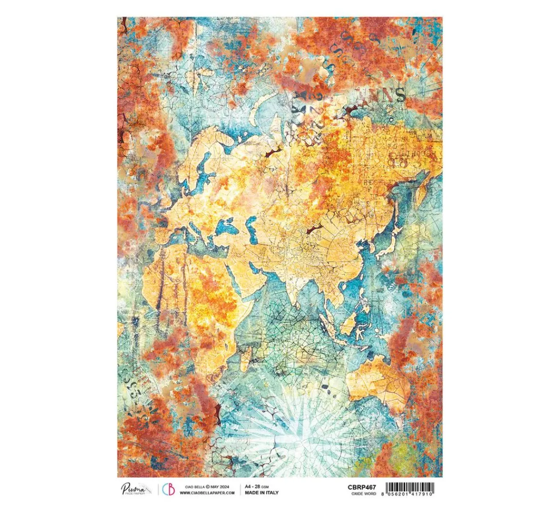 New Ciao Bella Motiv-Strohseide "Coral Reef - Oxidierung"