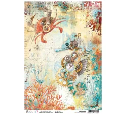 Sale Ciao Bella Motiv-Strohseide "Coral Reef - Seahorse"