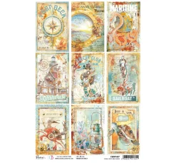 Sale Ciao Bella Motiv-Strohseide "Coral Reef - Mini Cards"