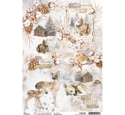 Outlet Ciao Bella Motiv-Strohseide "Cosy Winter"