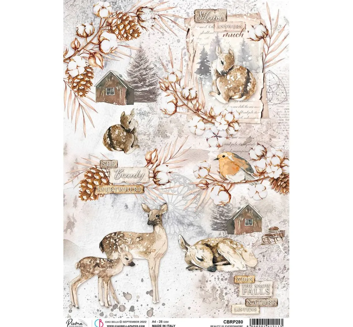 Outlet Ciao Bella Motiv-Strohseide "Cosy Winter"