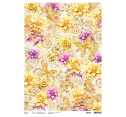 Sale Ciao Bella Motiv-Strohseide "Ethereal - Blumen und Rosetten"