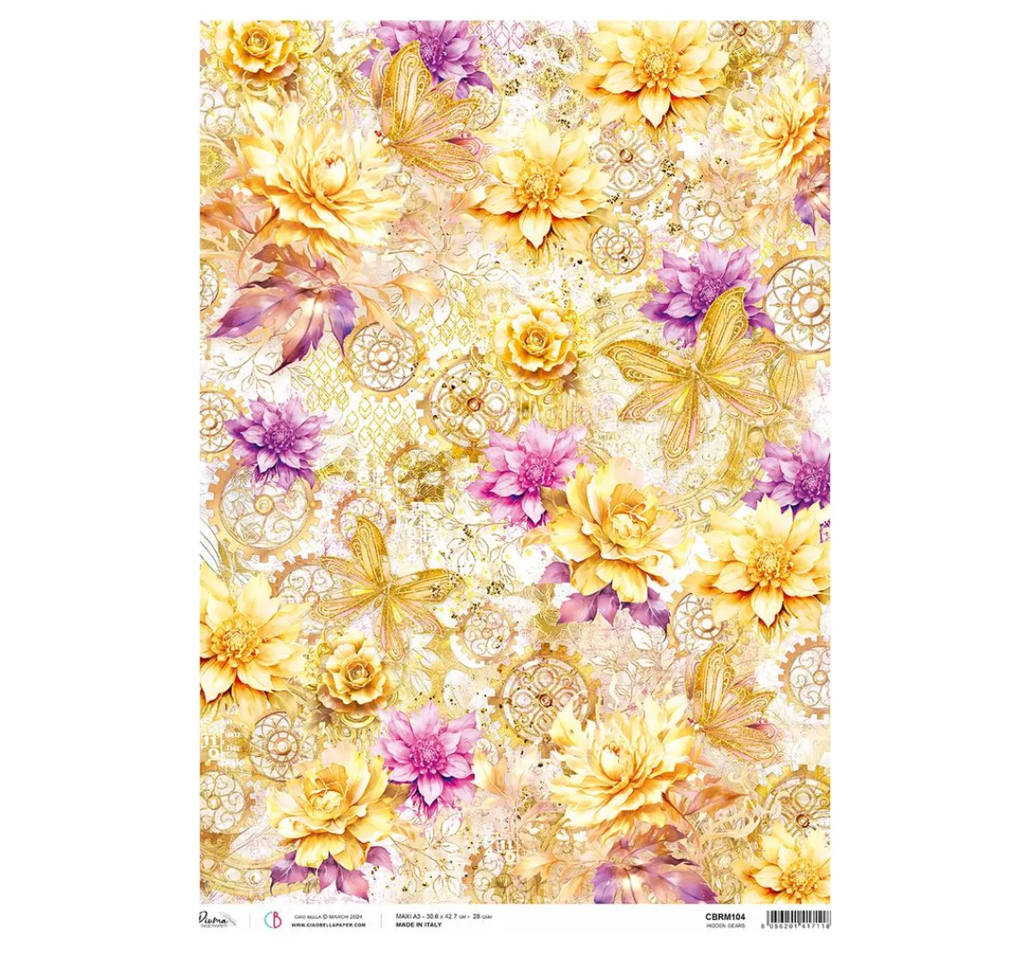 Sale Ciao Bella Motiv-Strohseide "Ethereal - Blumen und Rosetten"
