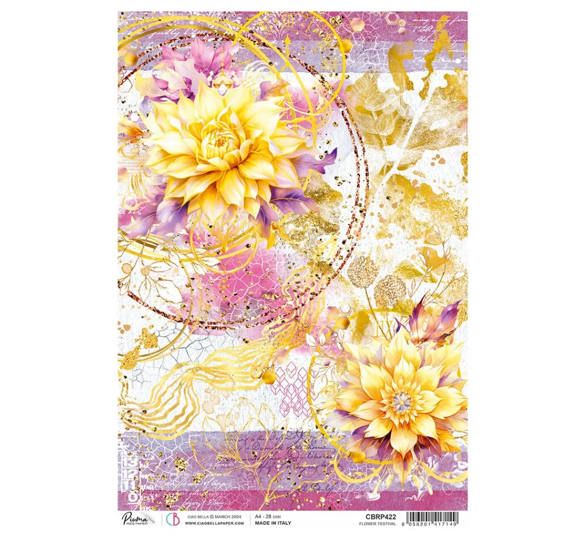 Outlet Ciao Bella Motiv-Strohseide "Ethereal - Flower Festival"