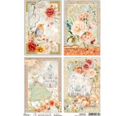 Hot Ciao Bella Motiv-Strohseide "Fairy Postcards"