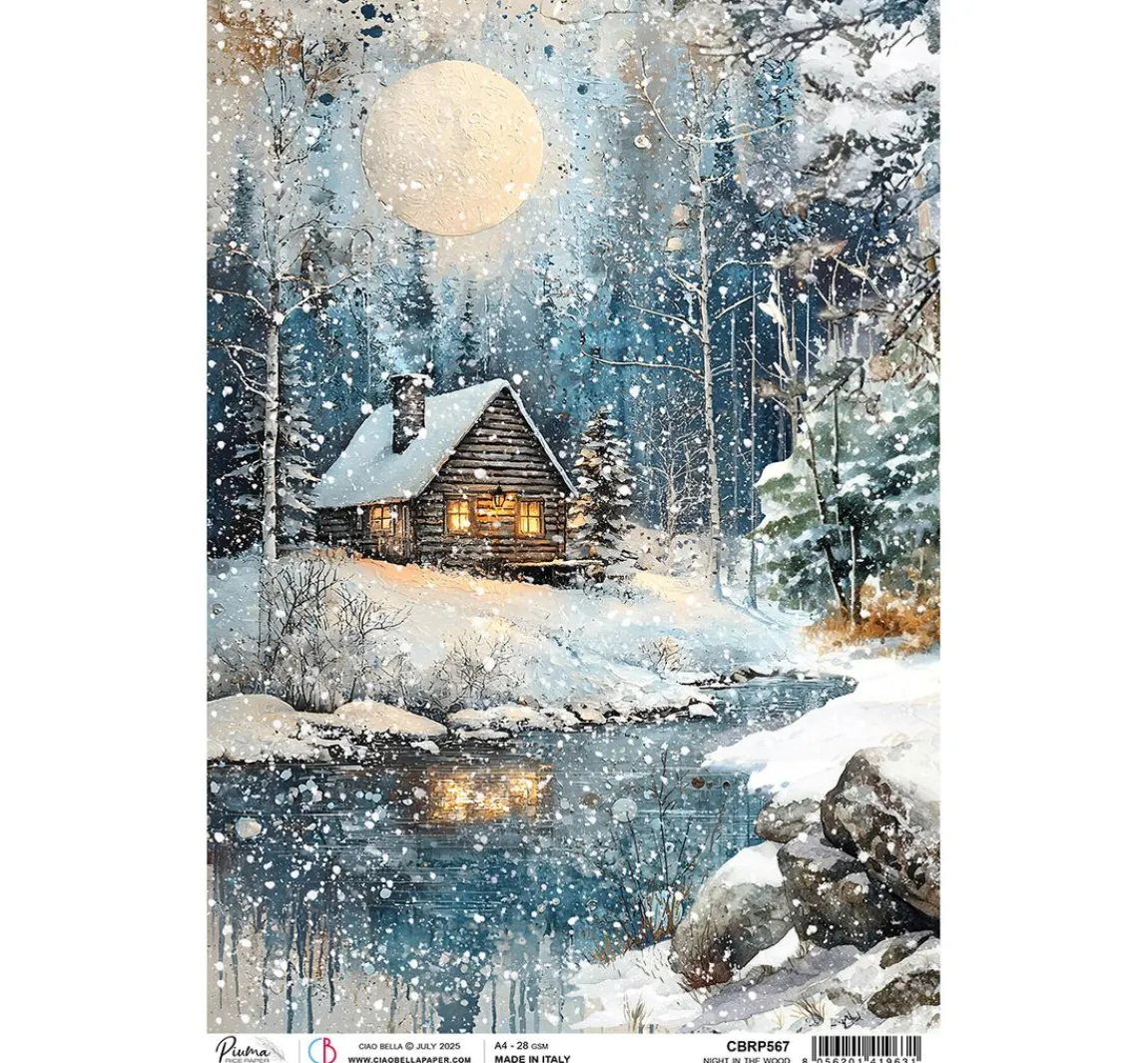 New Ciao Bella Motiv-Strohseide "Forest Tales - Night in the Wood"