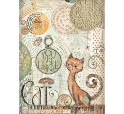 Discount Stamperia Motiv-Strohseide "Furry Friends - You are Unique"