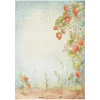 Online Stamperia Motiv-Strohseide "Hidden Grove - Strawberries"