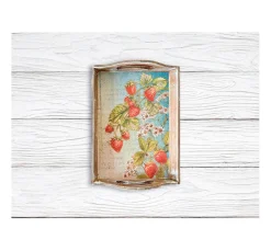 Online Stamperia Motiv-Strohseide "Hidden Grove - Strawberries"