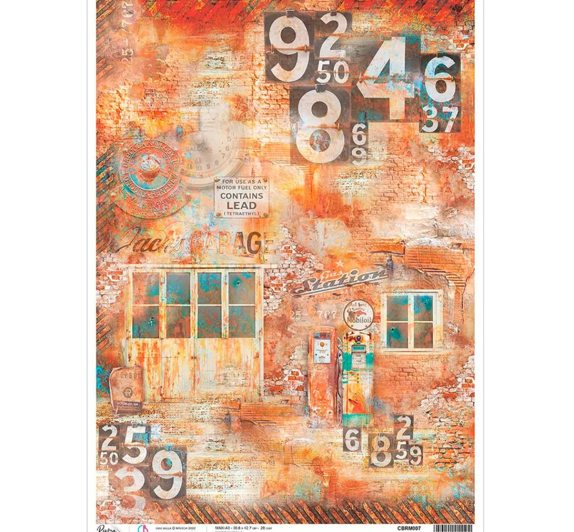Clearance Ciao Bella Motiv-Strohseide "Jacks Garage"