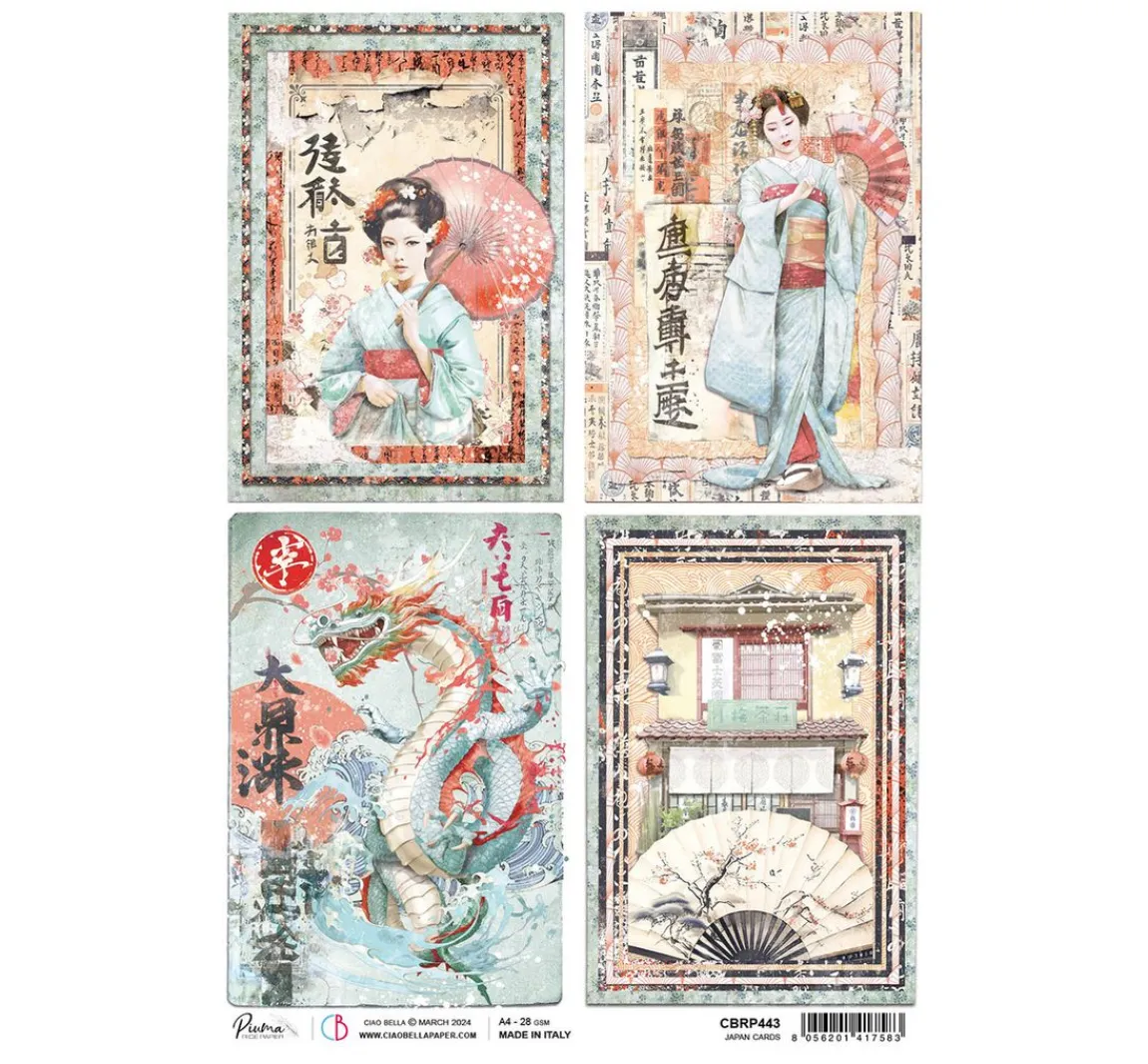 Discount Ciao Bella Motiv-Strohseide "Land of the Rising Sun - Japanische Karten"