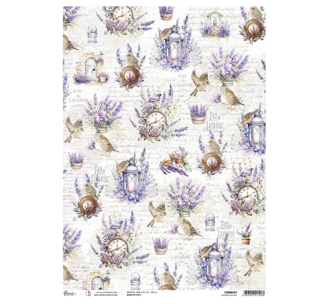 Best Ciao Bella Motiv-Strohseide "Morning in Provence - Bezaubernde Landschaft",