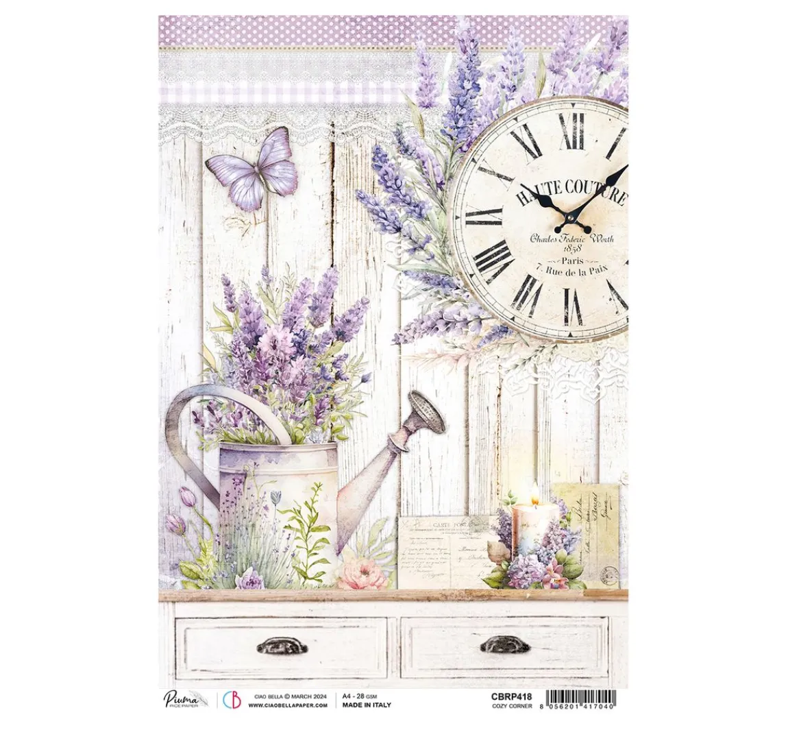 Hot Ciao Bella Motiv-Strohseide "Morning in Provence - Cozy Corner"