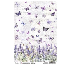 Online Ciao Bella Motiv-Strohseide "Morning Provence - Lavendel und Schmetterlinge"