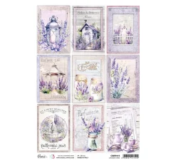 New Ciao Bella Motiv-Strohseide "Morning Provence - Lavender Cards"