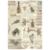 Discount Stamperia Motiv-Strohseide "Music - Instruments"