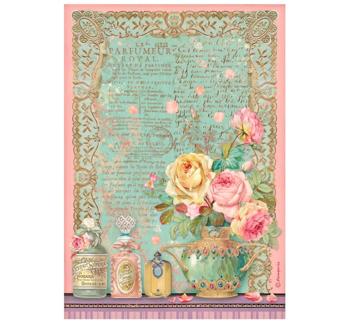 Clearance Stamperia Motiv-Strohseide "Parfumeur Royal"