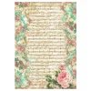 Clearance Stamperia Motiv-Strohseide "Precious - Rose and Music"