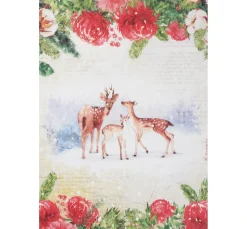 New Stamperia Motiv-Strohseide "Rehe am Waldesrand"