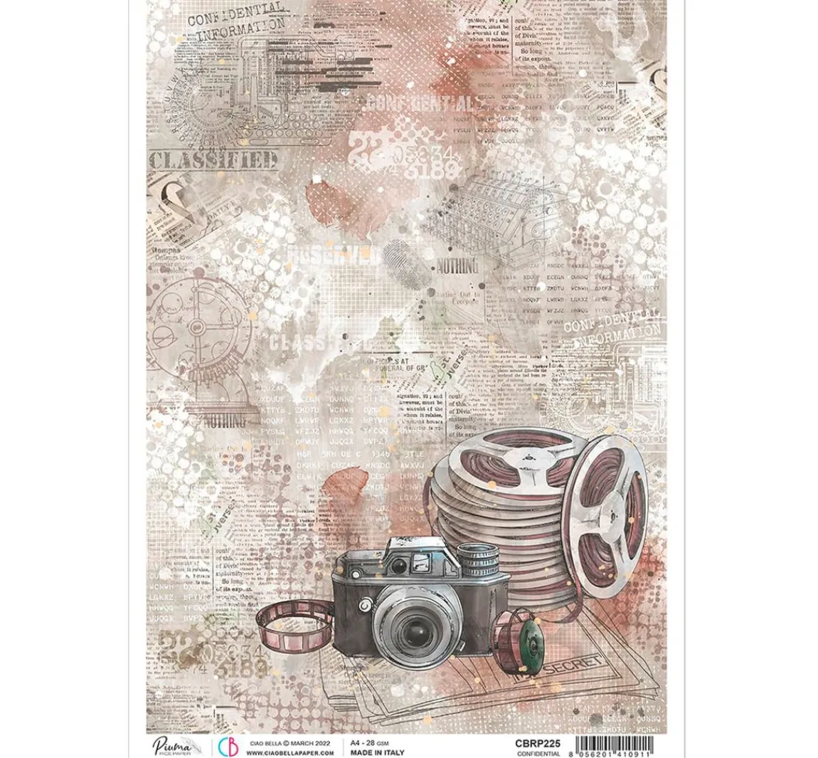 Clearance Ciao Bella Motiv-Strohseide "Secret Pictures"