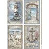 Sale Stamperia Motiv-Strohseide "Silent Sea - Cards"