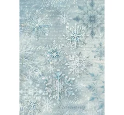 New Stamperia Motiv-Strohseide "The Owl's House - Snowflakes"