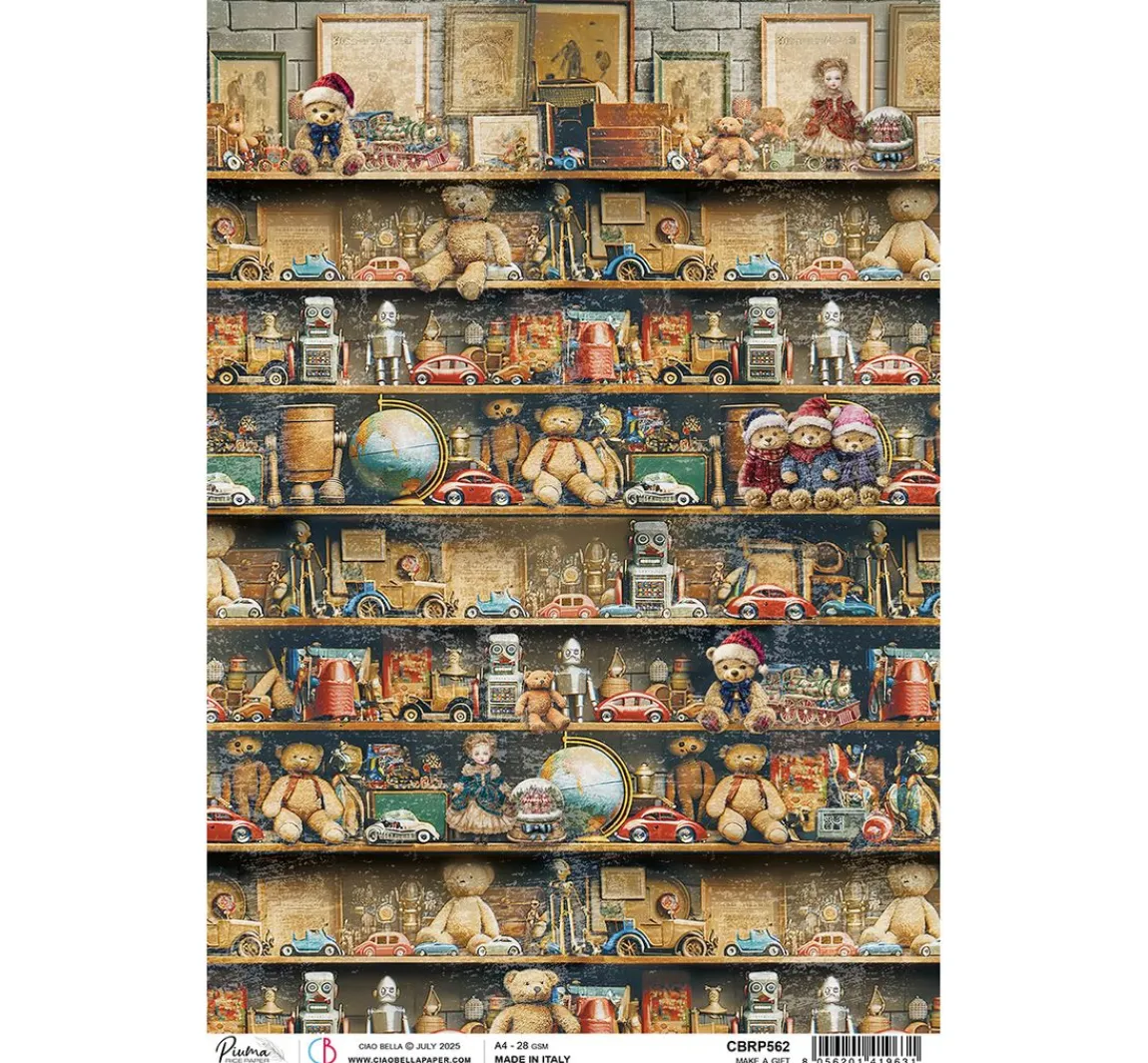 Ciao Bella Motiv-Strohseide "Toy Shop - Make a Gift"